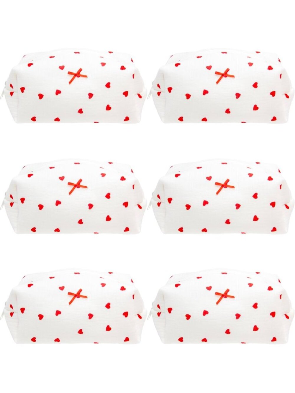 Cozy 6PCS Aesthetic Makeup Bag Set - Small Travel Zipper Cosmetic Pouches for